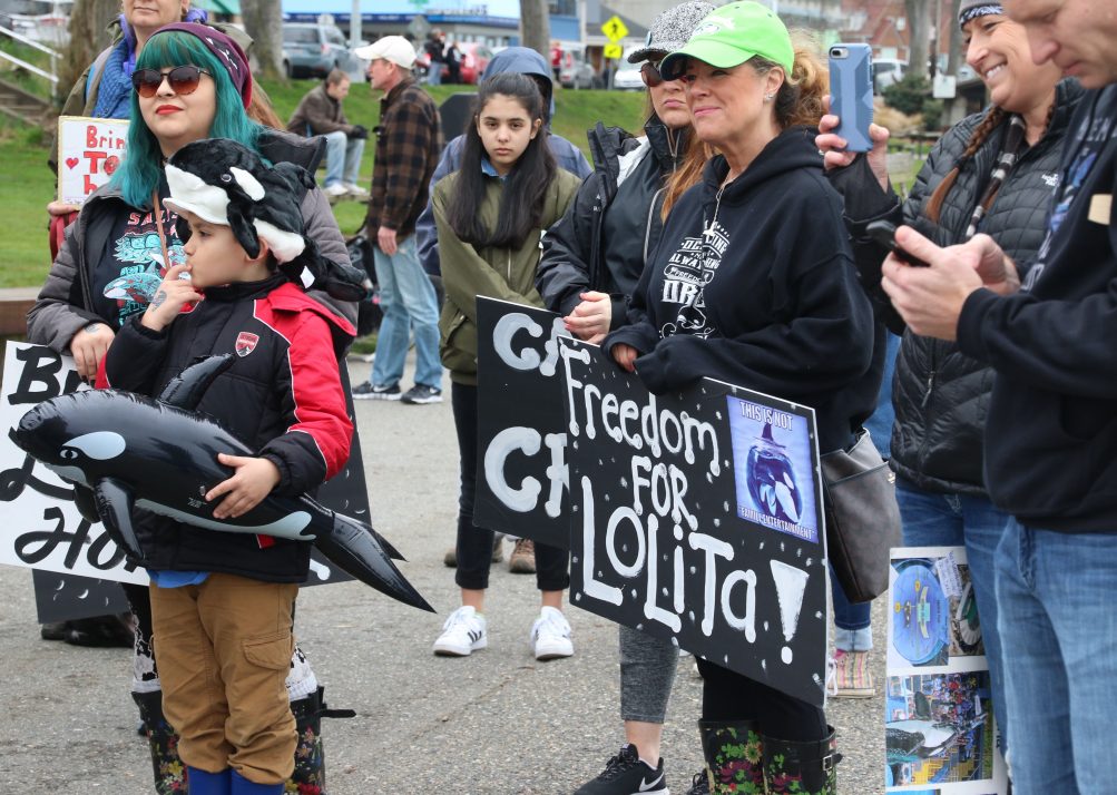 FREE LOLITA: Alki marchers demand freedom for captive orca