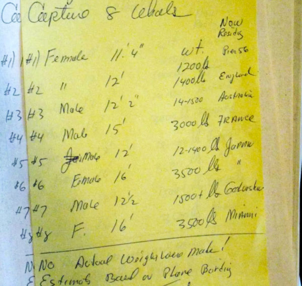 Penn Cove capture list